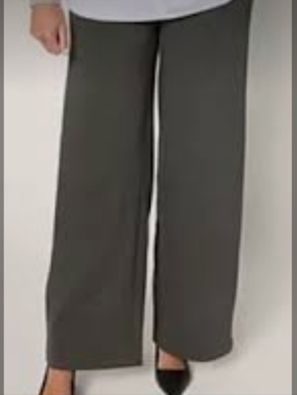 belle by Kim Gravel Perfect Ponte Knit Wide Leg Pants in Charcoal